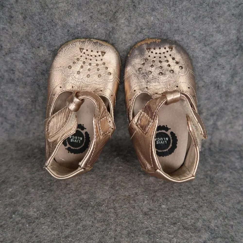 Livie & Luca Shoes Baby 6-12 Months Cora III Rosegold Metallic Mary Jane Leather